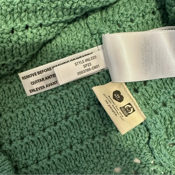 Madewell Kellen Women’s Green Crocheted Sweater Tank Size XS - Picture 5 of 6